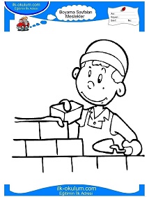 Çocuklar İçin inşaatçı Boyama Sayfaları 